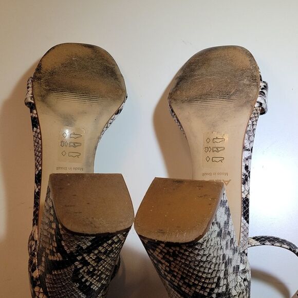 ALDO SNAKE SKIN BLOCK HEEL ANKLE STRAP OPEN TOE WOMEN"S SANDAL - Picture 13 of 16